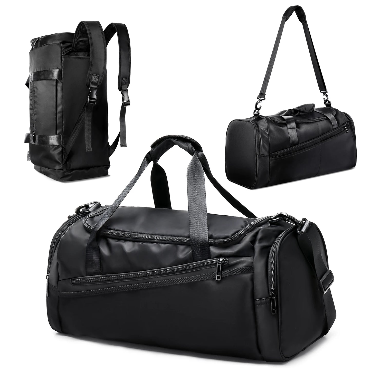Bolsa de deporte impermeable con compartimento para zapatos y bolsillo húmedo, ideal para viajes y gimnasio, hombres y mujeres