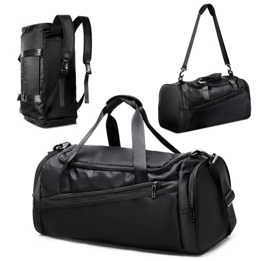 Bolsa de deporte impermeable con compartimento para zapatos y bolsillo húmedo, ideal para viajes y gimnasio, hombres y mujeres