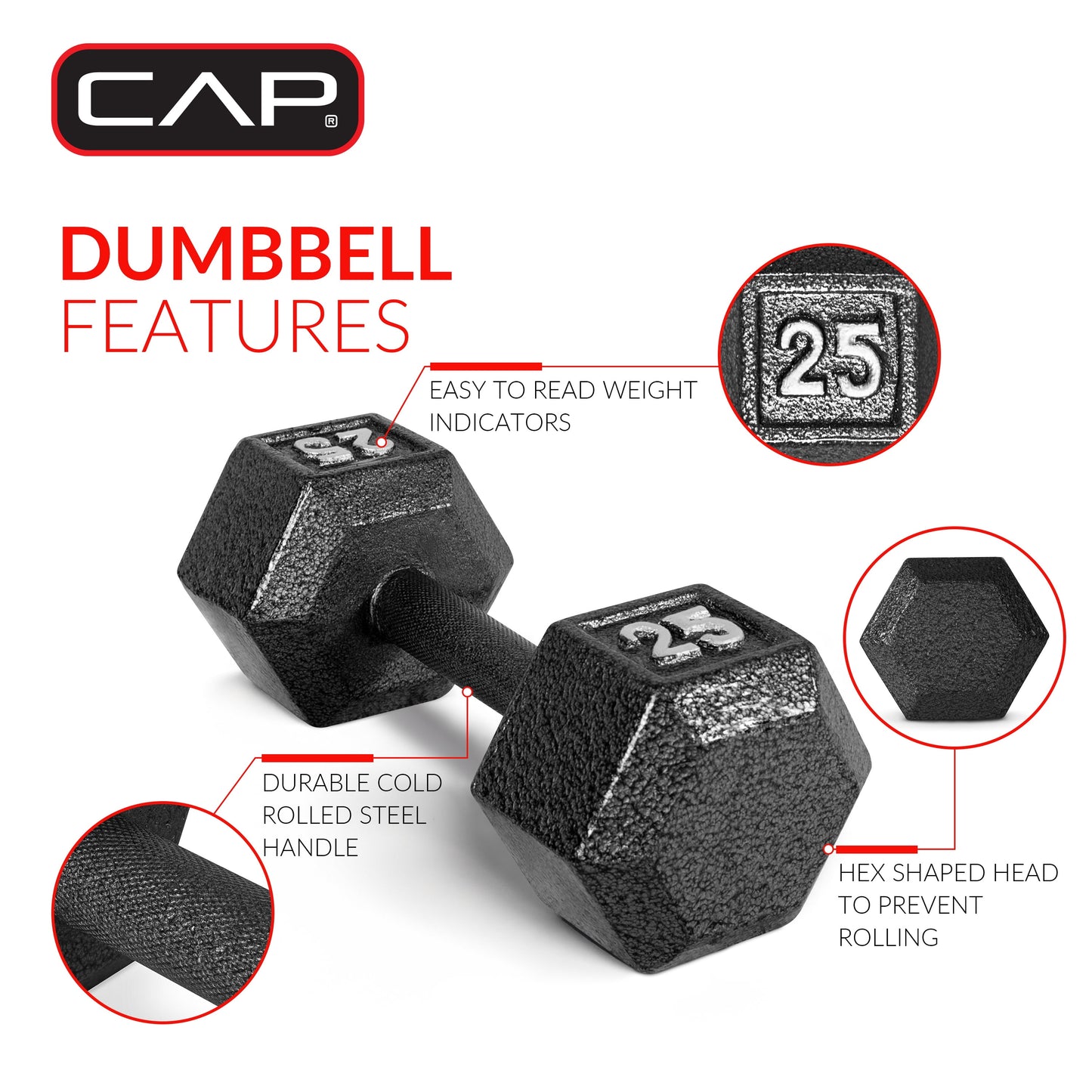 Juego de Pesas Hexagonales de Hierro Fundido de 100 lb con Soporte para Entrenamiento de Fuerza - Mancuernas Negras