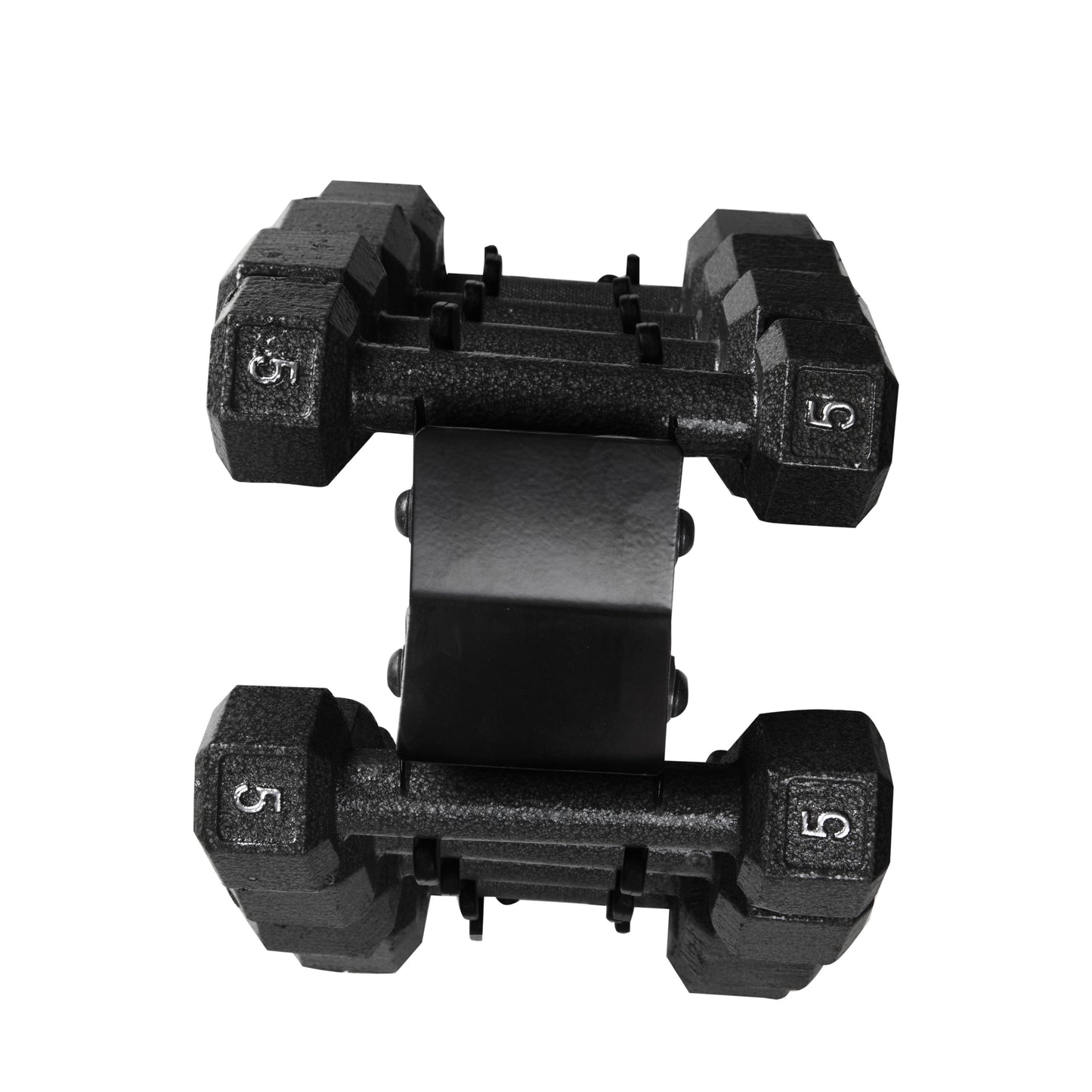 Juego de Pesas Hexagonales de Hierro Fundido de 100 lb con Soporte para Entrenamiento de Fuerza - Mancuernas Negras
