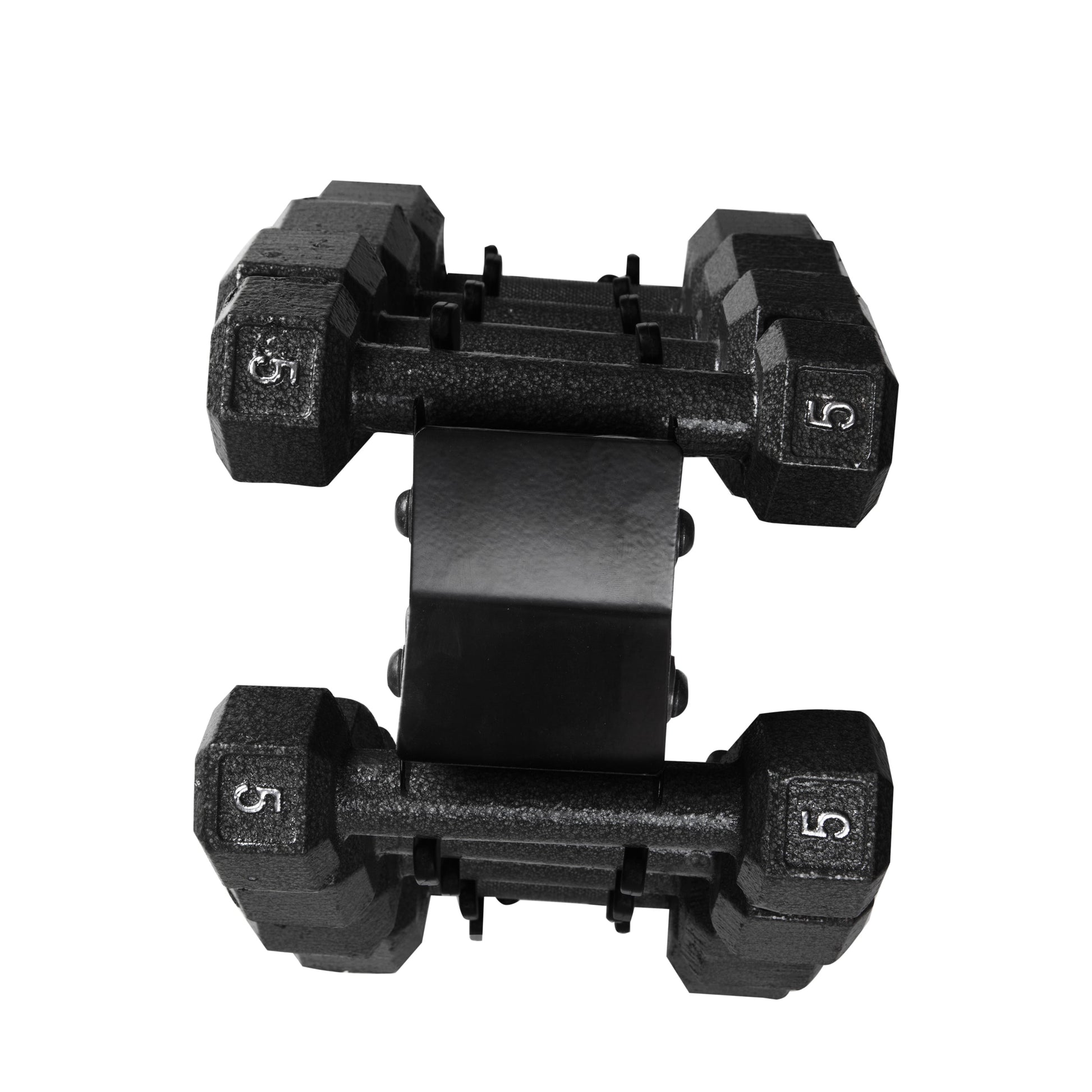 Juego de Pesas Hexagonales de Hierro Fundido de 100 lb con Soporte para Entrenamiento de Fuerza - Mancuernas Negras