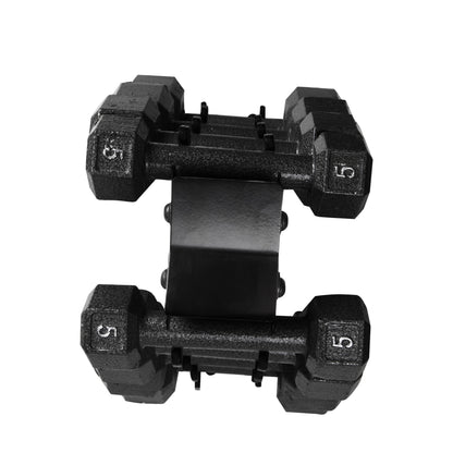 Juego de Pesas Hexagonales de Hierro Fundido de 100 lb con Soporte para Entrenamiento de Fuerza - Mancuernas Negras
