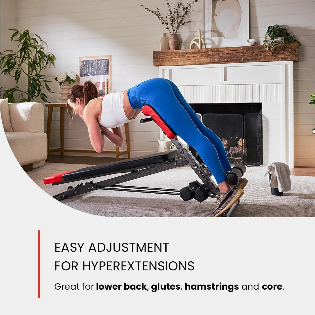 Multi-Functional Bench for Full All-In-One Body Workout - Hyper Back Extension, Roman Chair, Adjustable Ab Sit up Bench, Decline Bench, Flat Bench