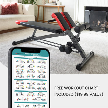 Multi-Functional Bench for Full All-In-One Body Workout - Hyper Back Extension, Roman Chair, Adjustable Ab Sit up Bench, Decline Bench, Flat Bench