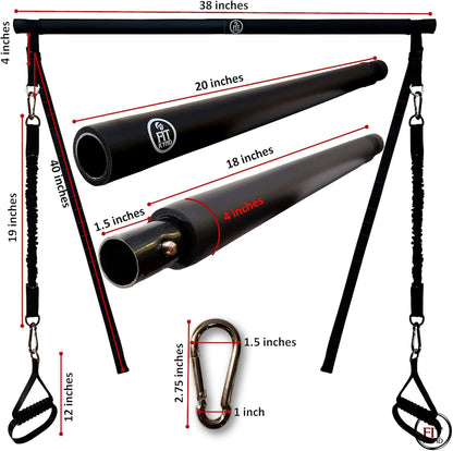 Barra de Pilates con Bandas de Resistencia - Equipamiento de Entrenamiento en Casa Ajustable para Cuerpo Completo
