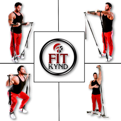 Barra de Pilates con Bandas de Resistencia - Equipamiento de Entrenamiento en Casa Ajustable para Cuerpo Completo