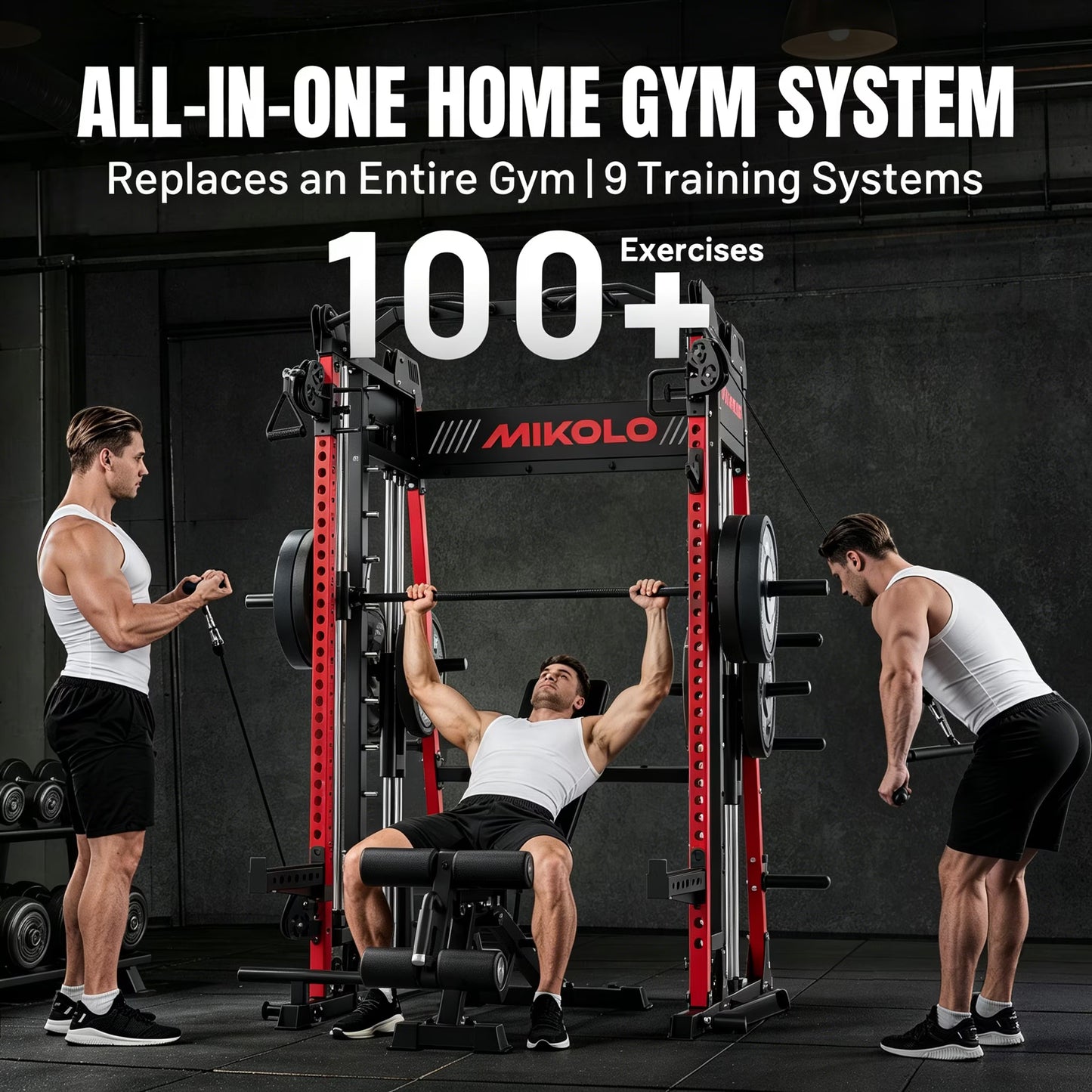Smith Machine , Jaula De Rack De Potencia Todo En Uno Con Cruce De Cables Ajustable, Prensa Vertical De Patas Y Barra Smith Con Capacidad De 1500 Lbs Combo De Barra