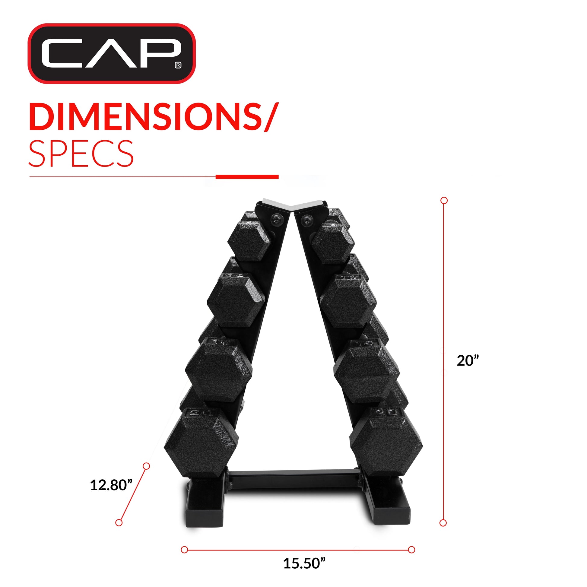 Juego de Pesas Hexagonales de Hierro Fundido de 100 lb con Soporte para Entrenamiento de Fuerza - Mancuernas Negras